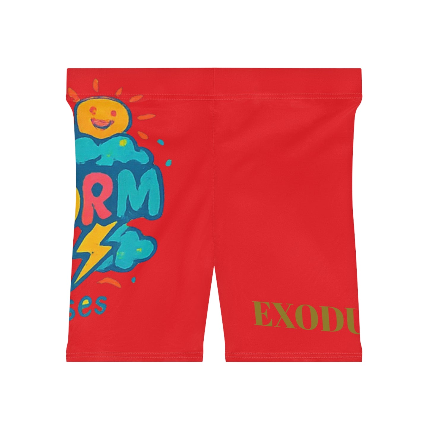 Styled to Storm Brightly Colored Women’s Biker Shorts with Inspirational Designs - Summer Fitness, Casual Wear, Gym, Beach, Spirituality