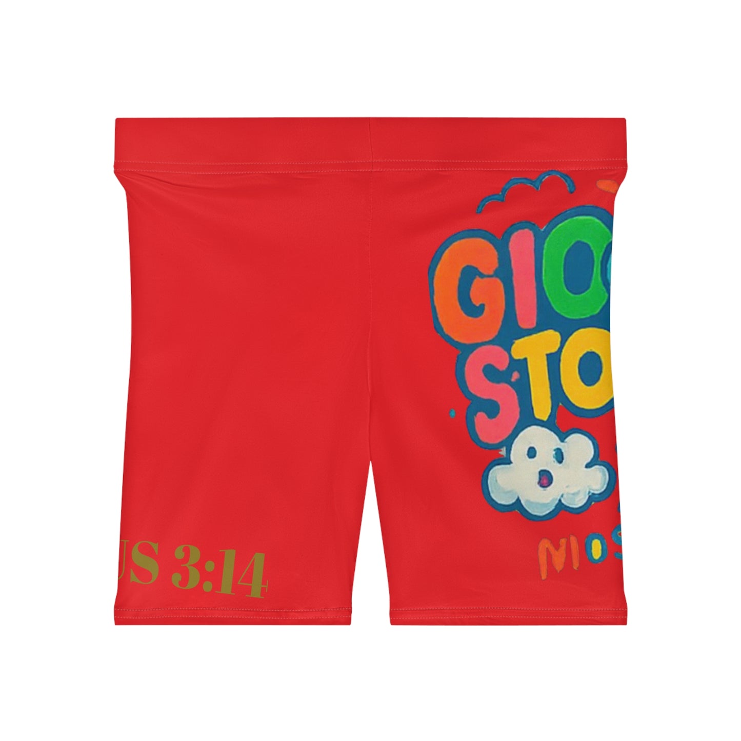 Styled to Storm Brightly Colored Women’s Biker Shorts with Inspirational Designs - Summer Fitness, Casual Wear, Gym, Beach, Spirituality