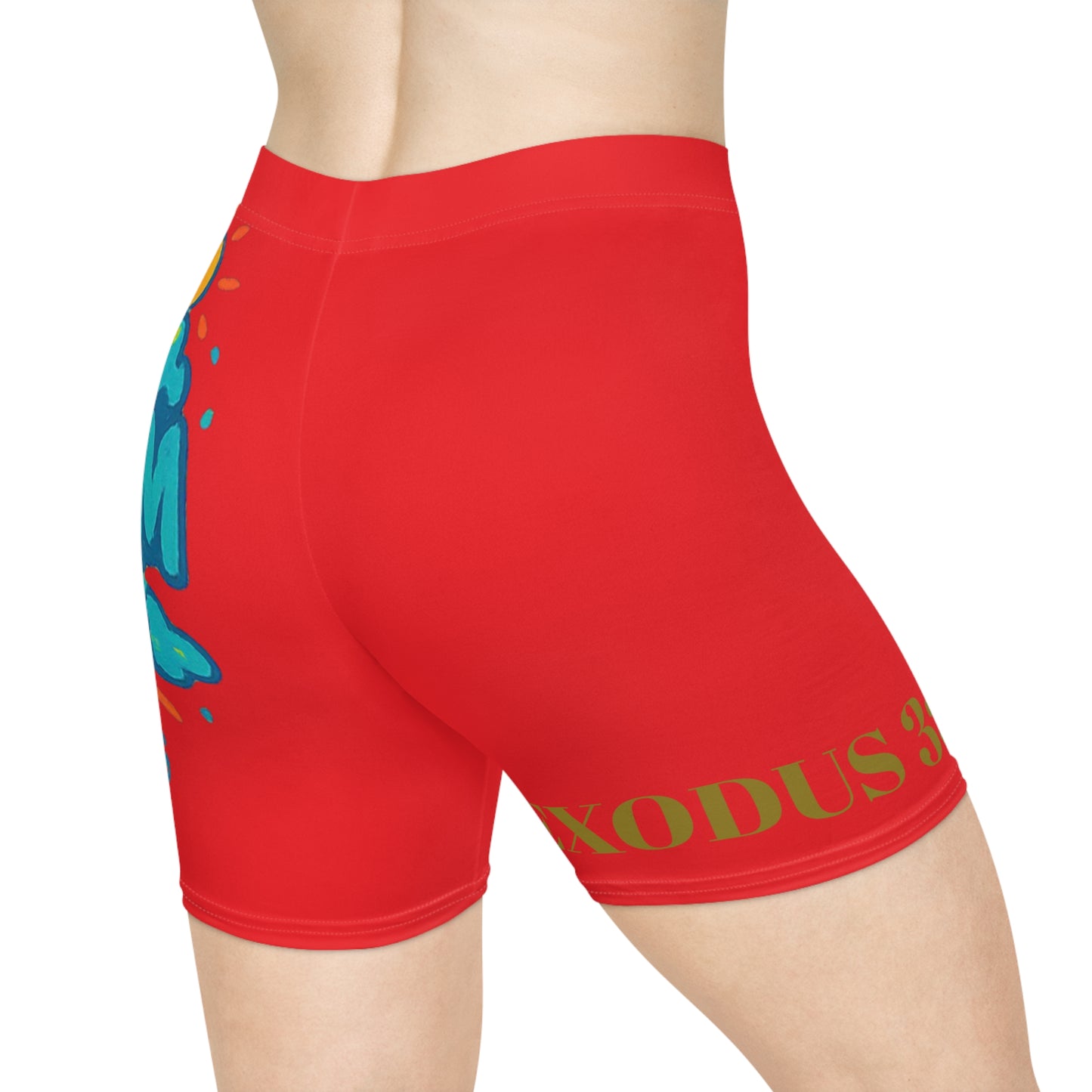 Styled to Storm Brightly Colored Women’s Biker Shorts with Inspirational Designs - Summer Fitness, Casual Wear, Gym, Beach, Spirituality