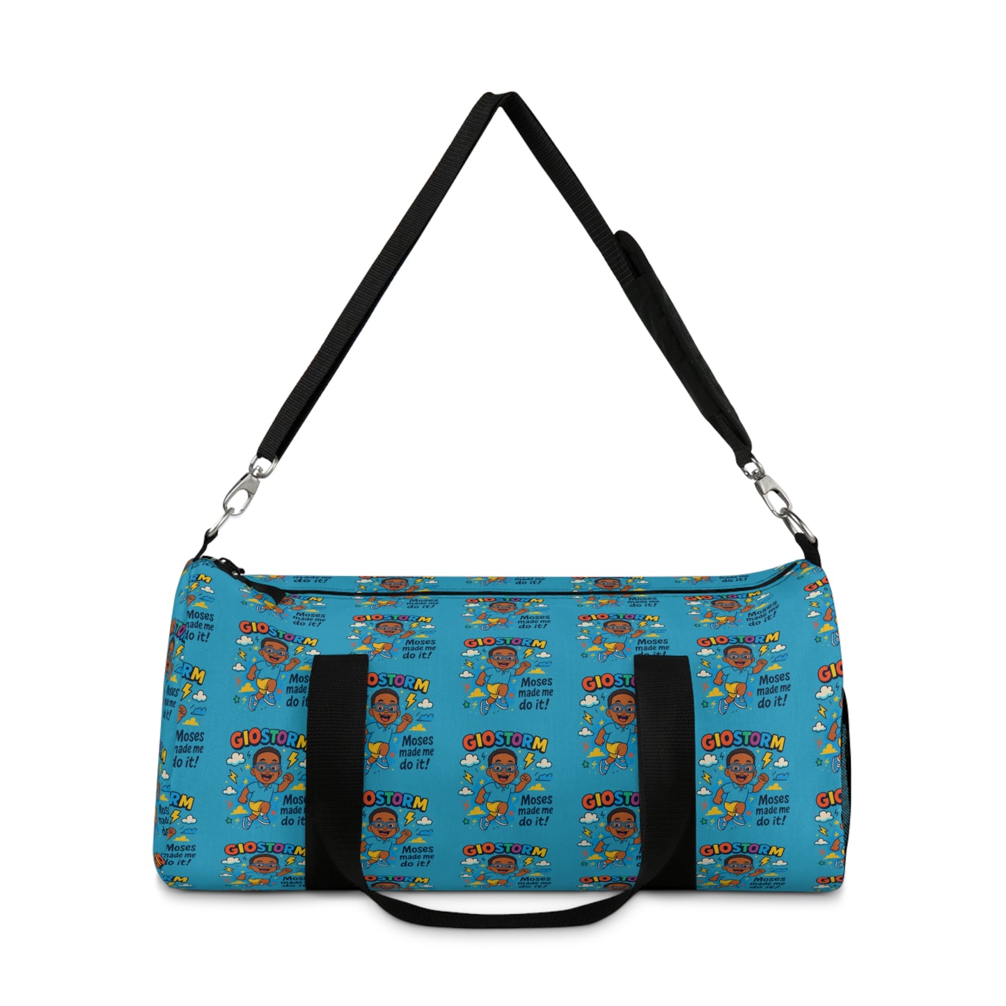 Vibrant Duffel Bag with Inspirational Moses Design, Gym Bag, Travel Bag, Bible Verse Gift, Stylish Weekender Bag