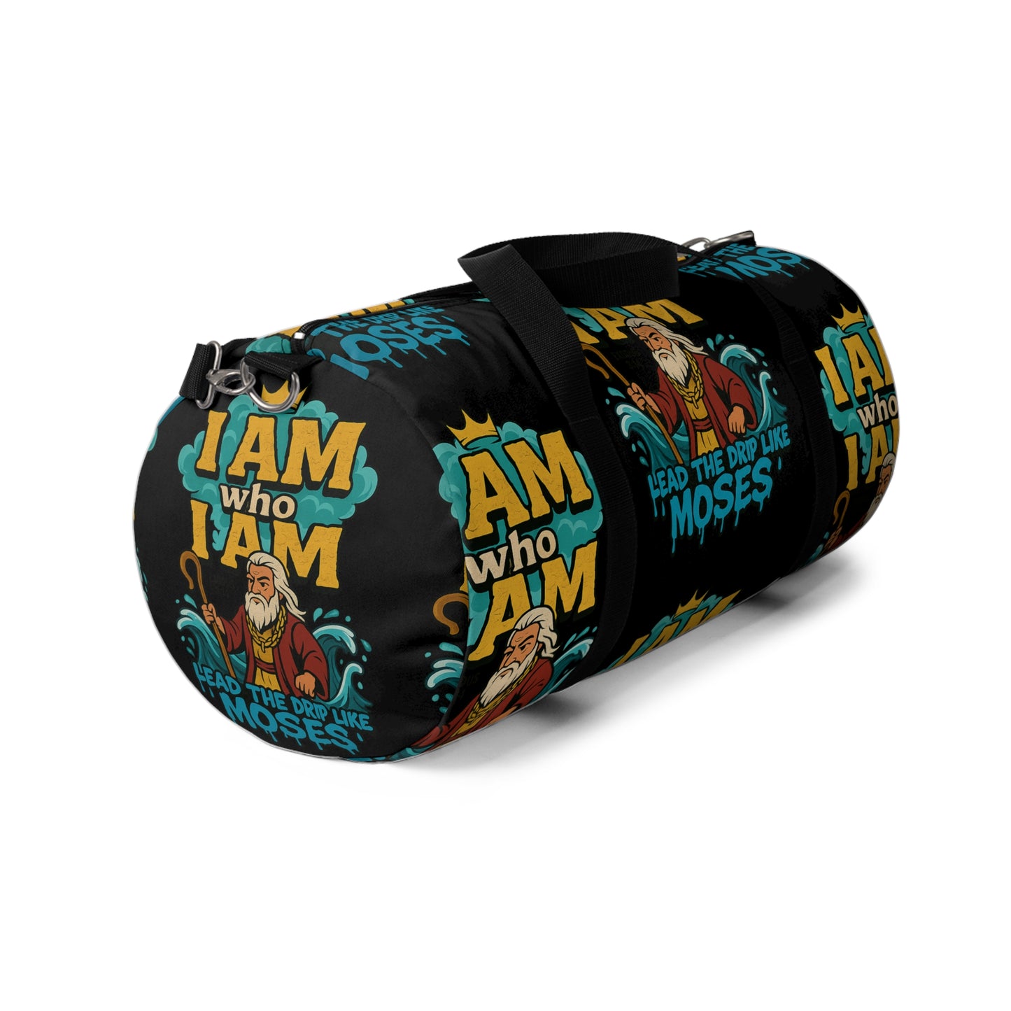Copy of Vibrant Duffel Bag with Inspirational Moses Design, Gym Bag, Travel Bag, Bible Verse Gift, Stylish Weekender Bag