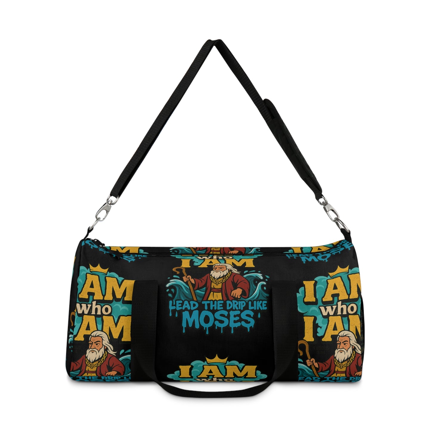 Copy of Vibrant Duffel Bag with Inspirational Moses Design, Gym Bag, Travel Bag, Bible Verse Gift, Stylish Weekender Bag