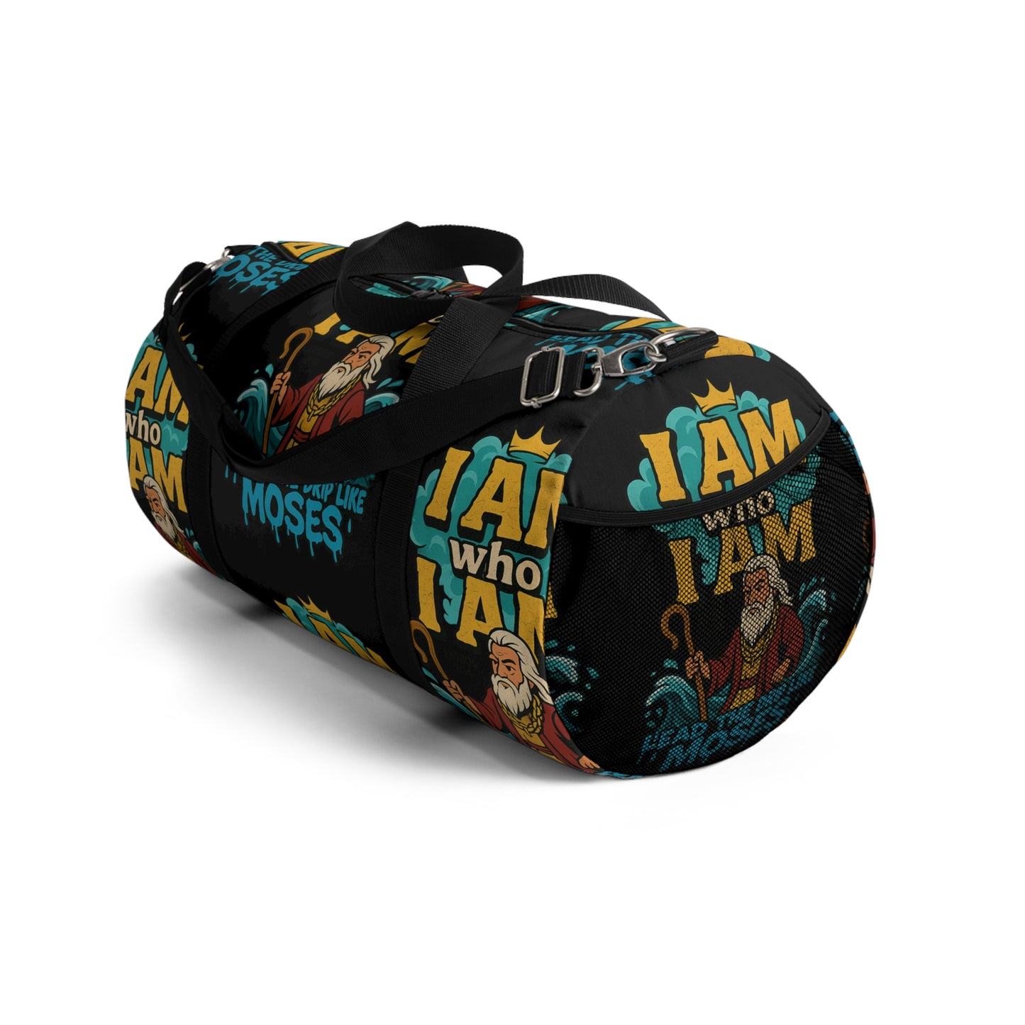 Copy of Vibrant Duffel Bag with Inspirational Moses Design, Gym Bag, Travel Bag, Bible Verse Gift, Stylish Weekender Bag