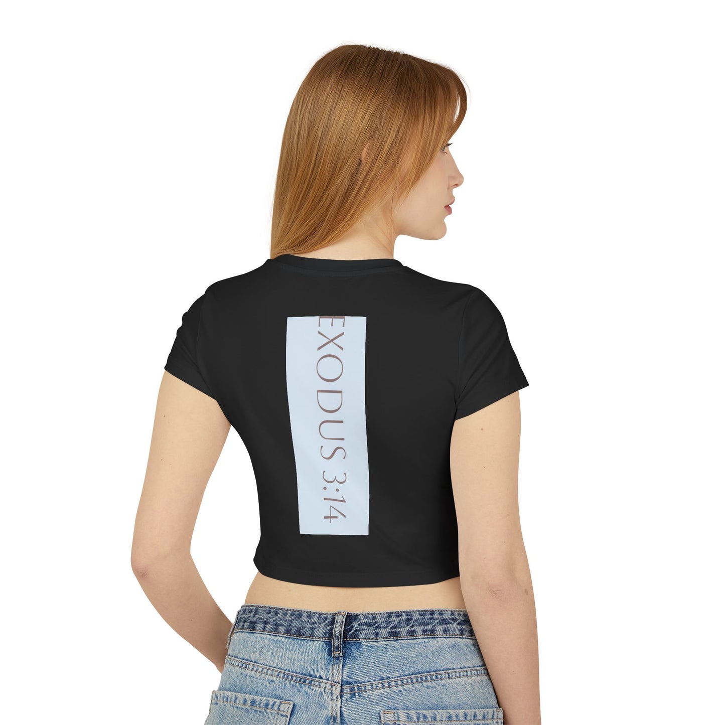 I AM WHO I AM Moses Women's Baby Tee with Inspirational Moses Design - Faith Tee, Christian Apparel, Exodus 3:14 Shirt, Casual Top, Gift for Believers
