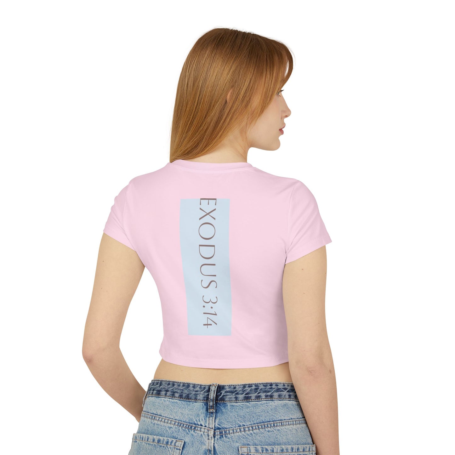 I AM WHO I AM Moses Women's Baby Tee with Inspirational Moses Design - Faith Tee, Christian Apparel, Exodus 3:14 Shirt, Casual Top, Gift for Believers