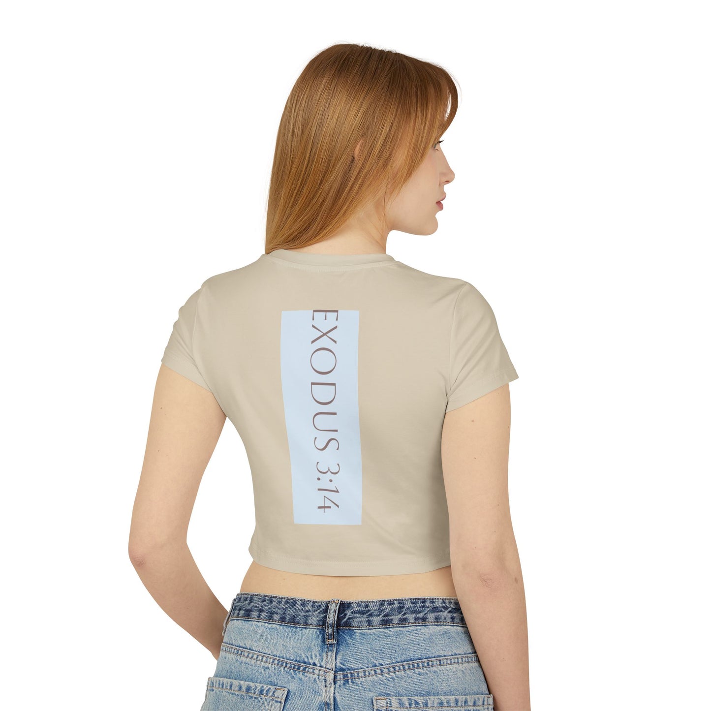 I AM WHO I AM Moses Women's Baby Tee with Inspirational Moses Design - Faith Tee, Christian Apparel, Exodus 3:14 Shirt, Casual Top, Gift for Believers