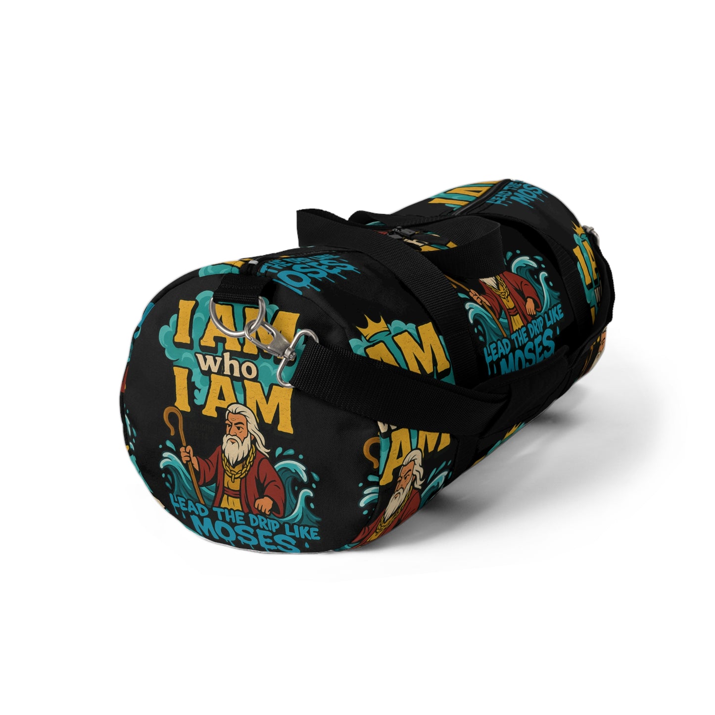 Copy of Vibrant Duffel Bag with Inspirational Moses Design, Gym Bag, Travel Bag, Bible Verse Gift, Stylish Weekender Bag