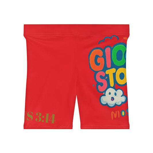 Styled to Storm Brightly Colored Women’s Biker Shorts with Inspirational Designs - Summer Fitness, Casual Wear, Gym, Beach, Spirituality