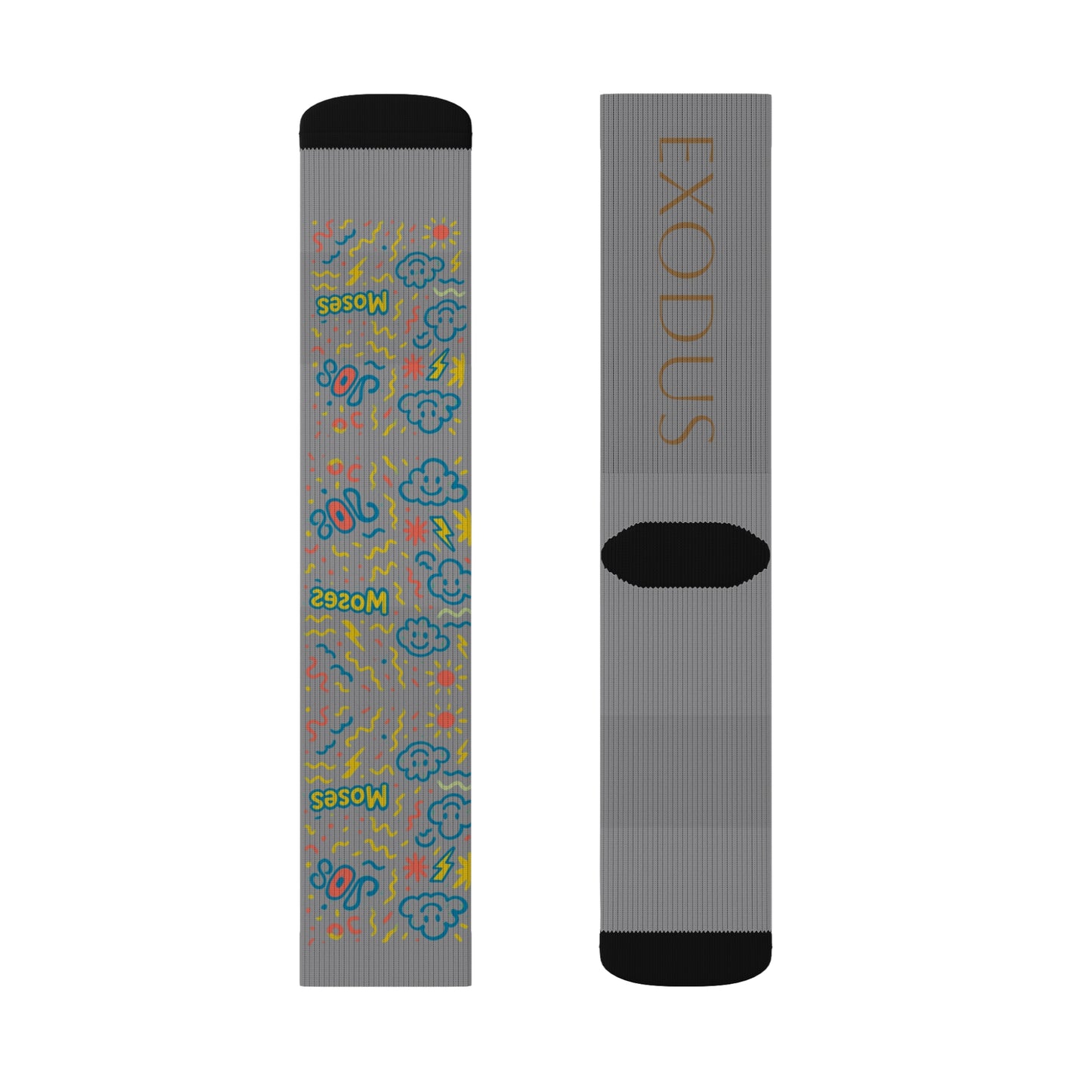 MOSESRetro 80s Sublimation Socks, Funky Fashion Socks, Gift for Music Lovers, Colorful Crew Socks, Artistic Casual Footwear, Unique Style [...]